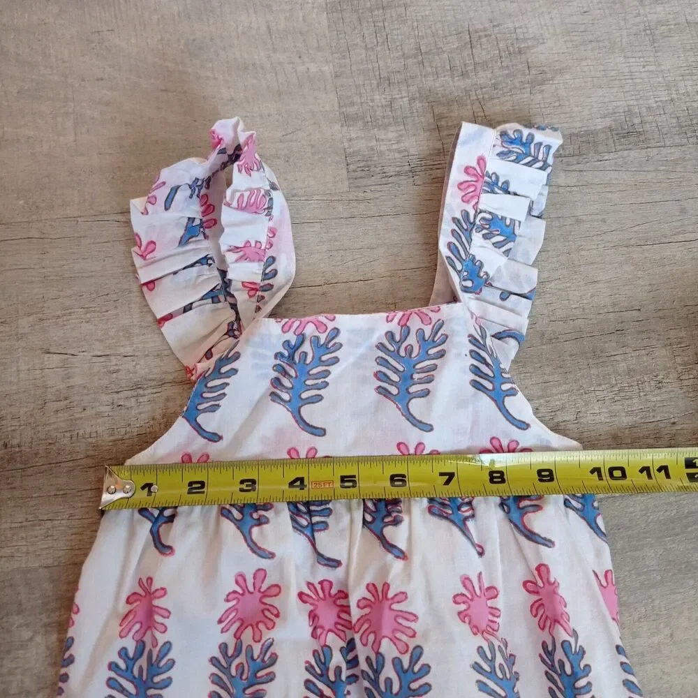 New OLIPHANT Little Girls' Baby Ruffle Bubble Romper Baby Size 6-12 M White - Picture 6 of 8